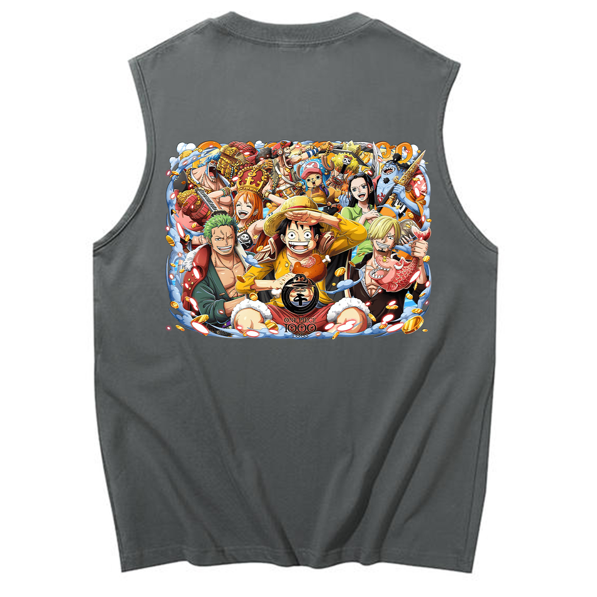 ワンピース モンキー・D・ルフィ ONE PIECE Monkey D. Luffy コットン100％タンクトップ（背面プリント）